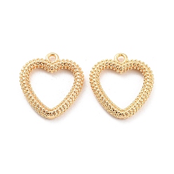 Настоящее золото 18K Латунь прелести, без кадмия, без никеля и без свинца, шарма сердца, реальный 18 k позолоченный, 14.5x13.5x2 мм, отверстие : 1.2 мм
