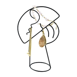 Black Iron Jewelry Storage Ring Holder Displays, for Earrings Necklace Bracelet Organizer, Mushroom Shapes, Black, 20x12.85x6.85cm