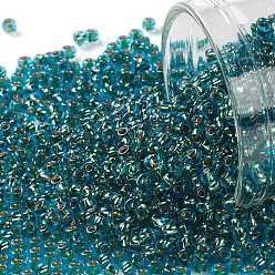 (756) 24K Gold Lined Aquamarine Круглые бусины тохо, японский бисер, (756) 24 аквамарин, облицованный золотом, 11/0, 2.2 мм, отверстие : 0.8 мм, Около 1111 шт / 10 г