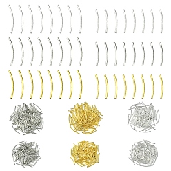 Золотой Бисера латунной трубки, изогнутая трубка, золотые, 25x2 мм, отверстие : 1 мм