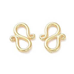 Настоящее золото 24K Крючки и S замочки-крючки, латунь , без кадмия и без свинца, реальный 24 k позолоченный, 11x8.5x1 мм, отверстие : 0.6 мм