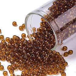 (941) Transparent Smoked Topaz Круглые бусины toho, японский бисер, (941) прозрачный копченый топаз, 8/0, 3 мм, отверстие : 1 мм, Около 222 шт / 10 г