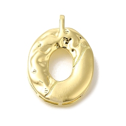 Letter O Стойки обшивки латунные подвески, долговечный, без кадмия и без свинца, реальный 18 k позолоченный, Письмо O, 26x18.5x4.8 мм, отверстие : 2.5x2.8 мм