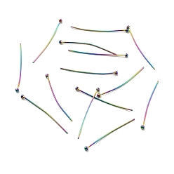 Rainbow Color Ионное покрытие (ip) 304 штифты с шаровой головкой из нержавеющей стали, Радуга цветов, 30x0.6 мм, 22 датчик, Руководитель: 1.9 mm