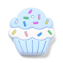 Светло-Голубой Экологически чистые силиконовые фокусные бусины для торта, пищевые качества, Небесно-голубой, 28.5x27.5x8 мм, отверстие : 2.2 мм