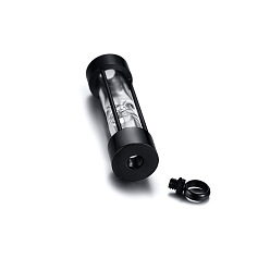Electrophoresis Black 304 подвески для пепла в виде урны из нержавеющей стали и стекла, полированный, для памятных украшений, электрофорез черный, 46x12 мм, отверстие : 5 мм