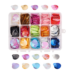 (52) Непрозрачная лаванда Аксессуары для орнаментов, пластиковые пайетки / блестки из бисера, формы раковины, разноцветные, 14x10.8x3 см, 750 шт / коробка