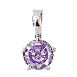 Платина Латунные микро проложить кубического циркония прелести, без кадмия, без никеля и без свинца, плоско-круглые, платина, 12.5x7x6 мм, отверстие : 3x3.5 мм