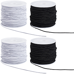 (52) Непрозрачная лаванда 4рулоны 2цветные эластичные шнуры, эластичная нить, для браслетов, , изготовление ювелирных изделий, разноцветные, 0.8 мм, около 26.24~28.43 ярдов (24~26 м) / рулон, 2 валки / цвет