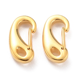 Настоящее золото 24K 304 выводы из брелка с защелкой из нержавеющей стали, самозакрывающиеся застежки, реальный 24 k позолоченный, 15x6x3.5 мм