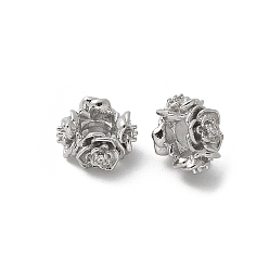 Платина Spacer бисер латунные, без кадмия, без никеля и без свинца, цветок, платина, 8.5x5 мм, отверстие : 3 мм