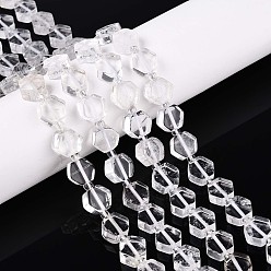 Хрусталь Природных кристаллов кварца бисер нитей, шестиугольник, горного хрусталя, с бисером, 8~10x8~10x4~5 мм, отверстие : 0.9~1 мм, около 18~19 шт / нитка, 7.68~8.07'' (19.5~20.5 см)