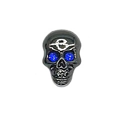 Sapphire Zinc Alloy Rhinestone Rivets, Belt Ornaments for Men's Belt, Haloween Skull, Sapphire