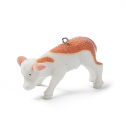 (461) Высокий Металлик Виноград Подвески из непрозрачной смолы, с платиновыми тоновыми железными петлями, крупный рогатый скот, 37x29x56.5 мм, отверстие : 2 мм