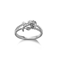 Цветок Кольца латуни пальца, платина, цветок, 17 мм