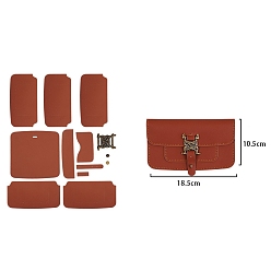 Saddle Brown DIY Leather Bag Making Kits, Rectangle, Saddle Brown, 10.5x18.5cm