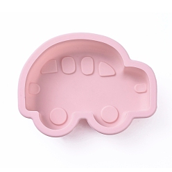 Pink Car Food Grade Silicone Molds, Cake Pan Molds, For DIY Chiffon Cake Bakeware, Pink, 135x102x31mm