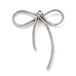 Античное Серебро Сплавочные подвески тибетского стиля, бантом прелести, античное серебро, 44x36x5 мм, отверстие : 1.4 мм