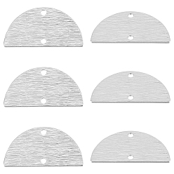 Real Platinum Plated 35Pcs Brass Semi Circle Links Connectors, Long-Lasting Plated, Nickel Free, Brushed, Half Round, Real Platinum Plated, 10.7x21x0.7mm, Hole: 1.2mm