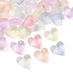 (52) Непрозрачная лаванда Прозрачные акриловые бусины, полосатое сердце, разноцветные, 20x21x10.5 мм, отверстие : 1.8 мм, Около 183 шт / 500 г