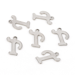 Letter T Не тускнеющие 201 подвески из нержавеющей стали, лазерная резка, буквы, цвет нержавеющей стали, letter.t: 14x10x1.2 мм, отверстие : 1 мм