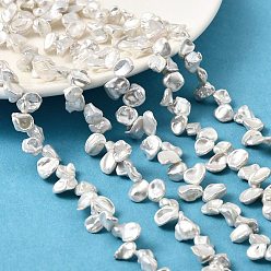 Снежный Натуральный жемчуг в стиле барокко кеши, культивированный пресноводный жемчуг, самородки, Топ пробуренной, класс 8а++, снег, 6~10x6~8x4~6 мм, отверстие : 0.5 мм, около 76~79 шт / нитка, 15.16~15.55'' (38.5~39.5 см)