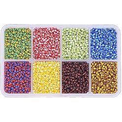 Mixed Color 12/0 Glass Seed Beads, Opaque Colours Seep, Mixed Color, 2mm, Hole: 0.8mm, about 12800pcs/box