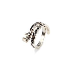 Antique Silver Alloy Cuff Rings, Knitting Loop Crochet Loops, Yarn Guide Finger Holder, Antique Silver, Inner Diameter: 19.5mm