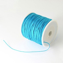 Deep Sky Blue Braided Nylon Thread, Chinese Knotting Cord Beading Cord for Beading Jewelry Making, Deep Sky Blue, 0.5mm, about 150yards/roll
