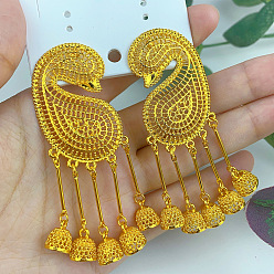 Утка Серьги-гвоздики из сплава латуни и цинка, золотые, утка, 80x29 мм