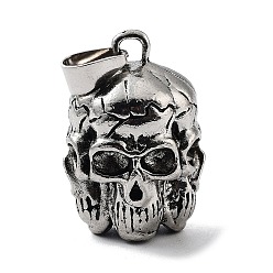 Skull Сплавочные подвески тибетского стиля, череп прелести, череп, 29x20x20 мм, отверстие : 8x4 мм