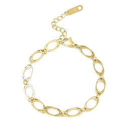 Золотой Ионное покрытие (IP) 304 браслет из нержавеющей стали с конским глазом для женщин, золотые, 6-1/4 дюйм (16 см)