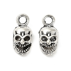 Античное Серебро Сплавочные подвески тибетского стиля, без кадмия и без свинца, череп прелести, античное серебро, 14.5x7x5.5 мм, отверстие : 2 мм, Около 1388 шт / 1000 г