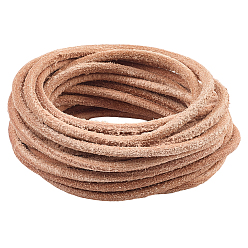 Сиена 5 шнур из матовой коровьей кожи своими руками, аксессуары для одежды, круглые, цвет охры, 4 мм, около 5.47 ярдов (5 м) / комплект