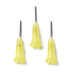 Champagne Amarillo Puntas dispensadoras de precisión de aguja roma para fluidos plásticos, con aguja de acero inoxidable, amarillo champán, 3.1x0.75x0.7 cm, diámetro interior: 0.4 cm
