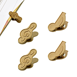 Musical Note 4шт. 2 стили винтажных зажимов из цинкового сплава, для бумажного документа, школьные офисные принадлежности, античная бронза, музыкальная нота, 30.5x16.5x17~17.5 мм, 2 шт / стиль