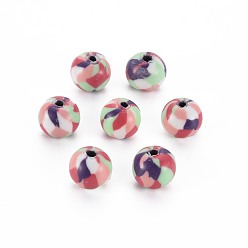 Hellgrün Manuell Polymer Ton Perlen, für DIY Schmuck Bastelbedarf, Runde, hellgrün, 8.5~9x8 mm, Bohrung: 1.8 mm