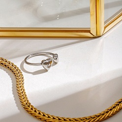 Нержавеющая Сталь Цвет 304 регулируемые открытые манжеты из нержавеющей стали, сердце, цвет нержавеющей стали, внутренний диаметр: регулируемый