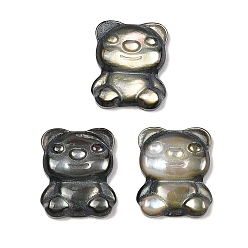 черная губная раковина Оболочки губ натуральный черный кабошоны, медведь, 12x10x3 мм