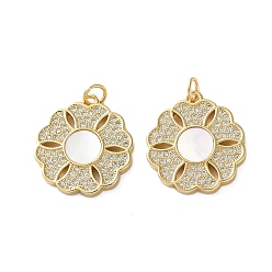 Настоящее золото 18K Латунные микро проложить кубического циркония подвески, с оболочкой, , стойки покрытие, прочное покрытие, без кадмия и без свинца, с целью перехода в кольце, реальный 18 k позолоченный, 21x19x2.5 мм, отверстие : 3 мм