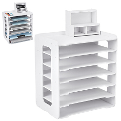 Белый 7-слойные держатели для папок из ПВХ, прямоугольные, белые, 25x34x39 см