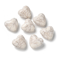 Снежный Акриловые бусины, имитация бирюзовый бисер, сердце, снег, 17.5x19.5x11.5 мм, отверстие : 3 мм, Около 224 шт / 500 г