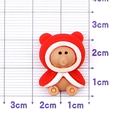 Медведь Рождественская серия из непрозрачной смолы декодирует кабошоны, медведь, 30x20 мм