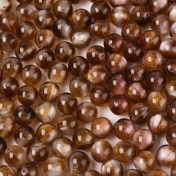 Верблюжий Непрозрачные УФ-реагирующие шарики, бусины, меняющие цвет, круглые, с блеском порошок, верблюжие, 10 мм, отверстие : 1.6 мм