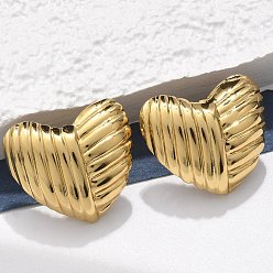 Сердце 304 из нержавеющей стали серьги, ионное покрытие (ip), реальный 18 k позолоченный, сердце, 18x20.5 мм