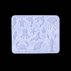 Белый DIY силиконовые формы для кулона, изготовление украшений, формы для литья смолы, для уф-смолы, изготовление ювелирных изделий из эпоксидной смолы, животная тема, белые, 131x104x4 мм