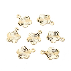Echt 24 k vergoldet Messing Charme, langlebig überzogen, cadmiumfrei und bleifrei, Blume, echt 24 k vergoldet, 12.5x10x0.1 mm, Bohrung: 1.2 mm