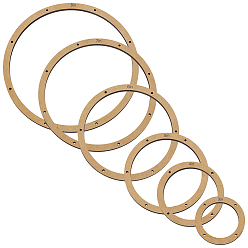 Ring 6 шт. 6 стили наборы шаблонов для МДФ-плит для стекла, кольцо, 76~203x6 мм, отверстие : 3 мм, 1 шт / стиль