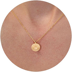 Солнце Латунные ожерелья с подвесками для женщин, золотые, Восход, 17.72 дюйм (45 см)