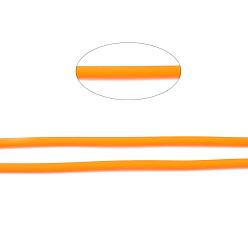 Orange Hollow Pipe PVC Tubular Synthetic Rubber Cord, Wrapped Around White Plastic Spool, Orange, 2mm, Hole: 1mm, about 54.68 yards(50m)/roll